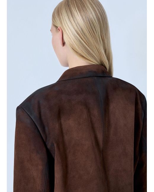 Acne Brown Distressed Suede Blazer