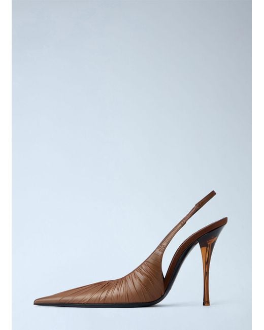 Saint Laurent White Slingback Stiletto Heels
