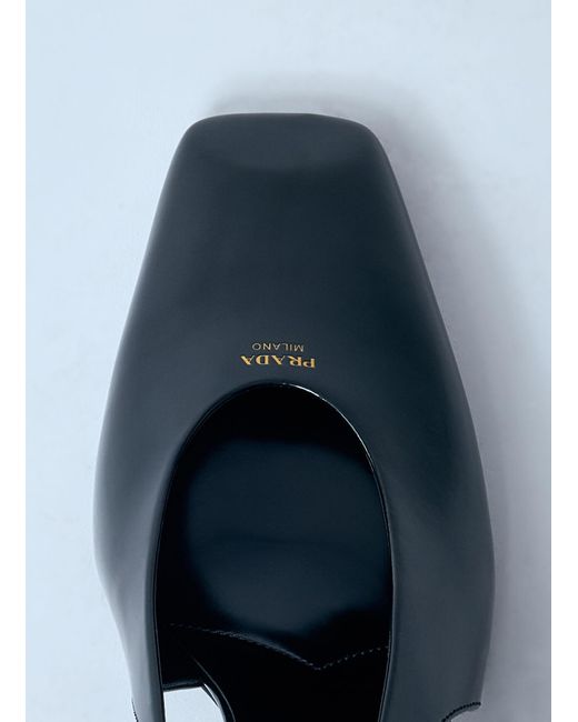 Prada Blue Decolette Leather Heels