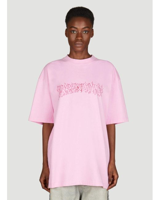 Balenciaga Pink Darkwave Large Fit T-shirt