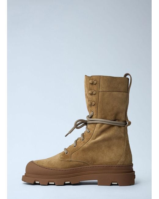 Moncler Brown Vera Logo Patch Boots