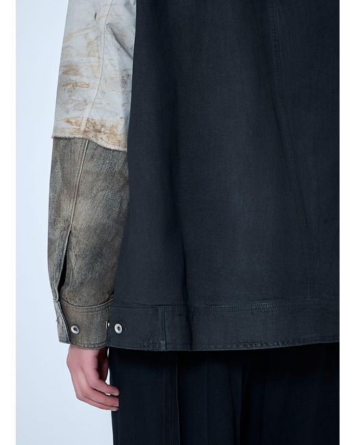 Rick Owens Gray Drkshdw Denim Patchwork Jacket for men