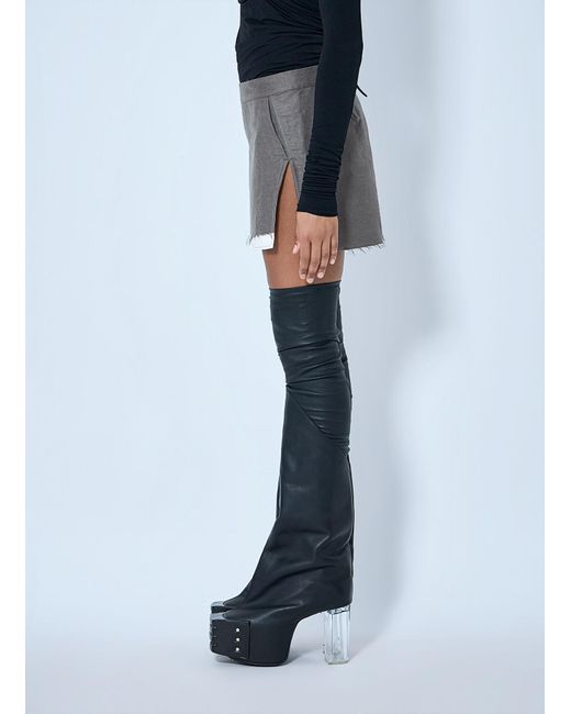 Rick Owens Gray Fog Cutoff Mini Skirt