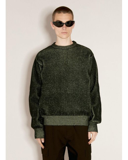 GR10K Green Aimless Compact Knit Sweater for men