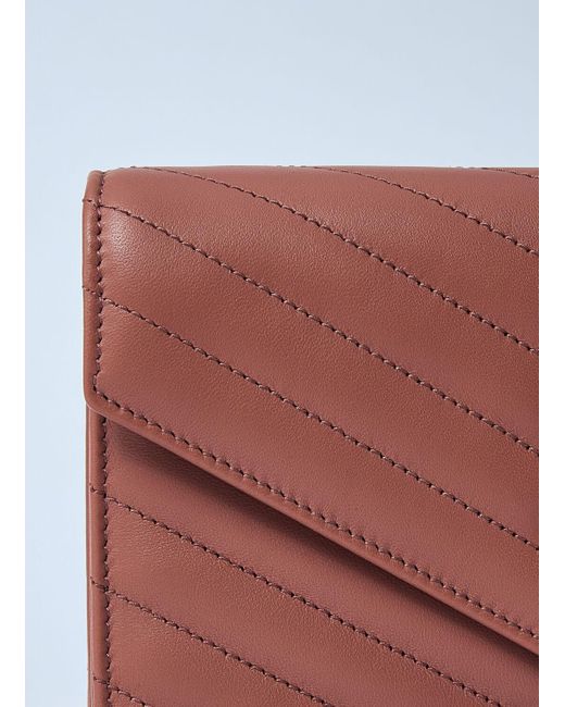 Saint Laurent Brown Cassandre Chain Wallet