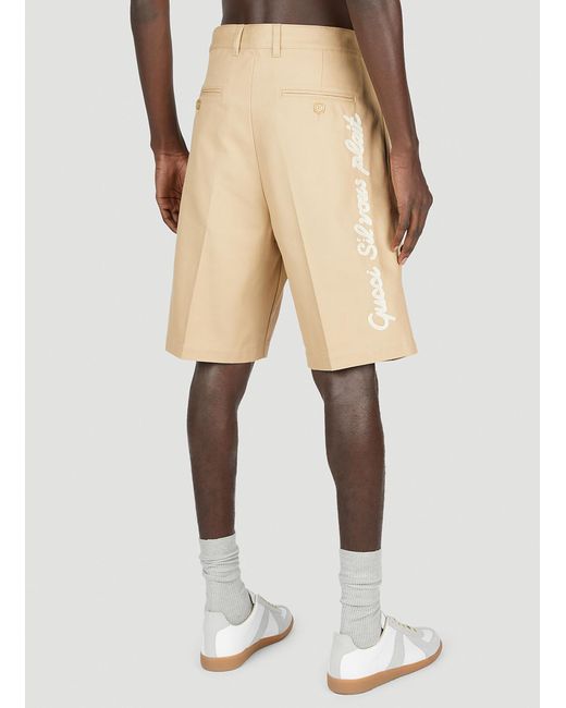 Gucci Natural Folded Pleat Shorts for men