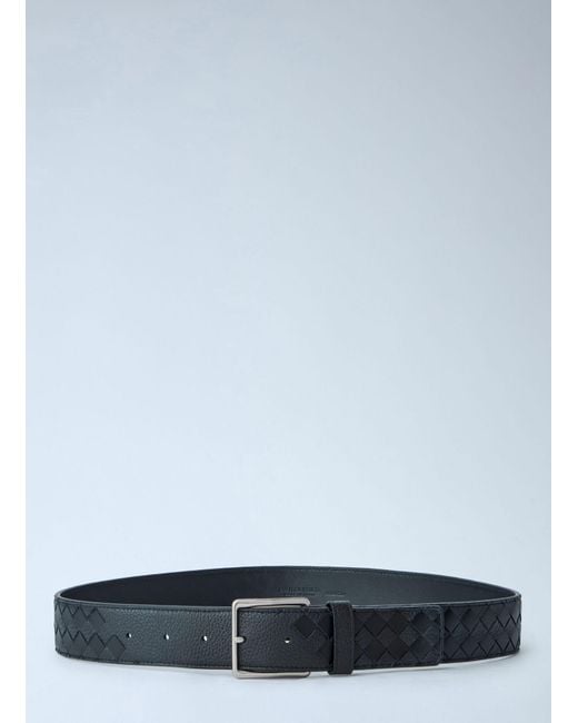Bottega Veneta Blue Woven Taurillon Leather Belt for men
