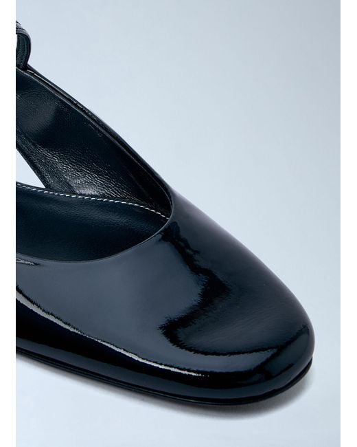 Totême White Patent Leather Slingback Flats