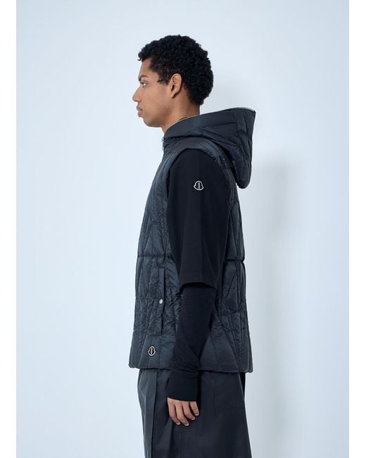 Moncler Blue Rick Owens Geocamo Flight Quilted Hooded Gilet for men