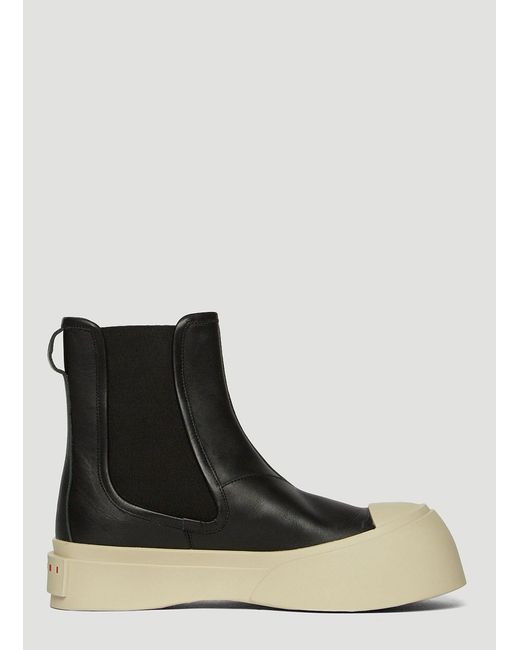 Marni Leather Pablo Chelsea Boots in Black | Lyst