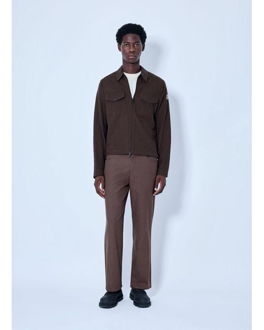 Moncler Brown Checked Zip-Up Jacket for men