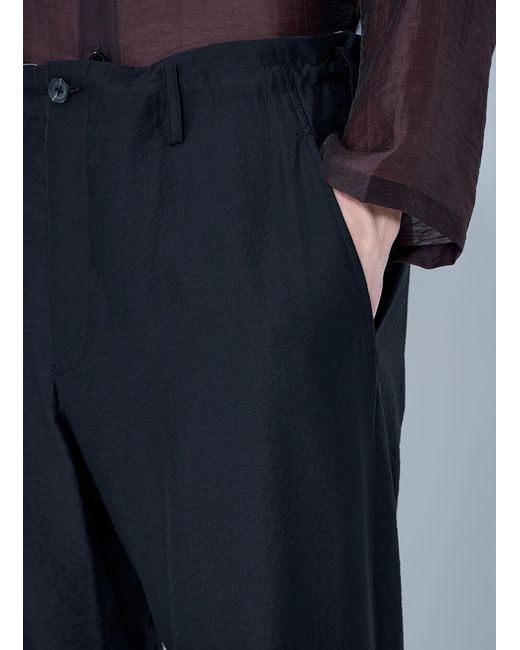 Yohji Yamamoto Blue Drawstring Track Pants for men