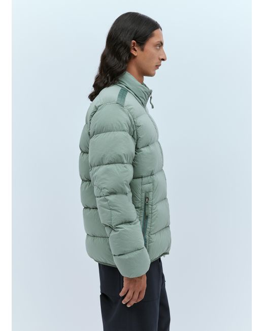 Stone Island Compass Patch Real Down Jacket in Green for Men