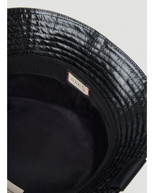 Gucci Black Gg High Shine Bucket Hat for men