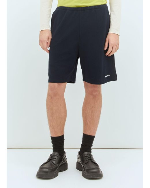 Miu Miu Blue Cotton Piquet Shorts for men