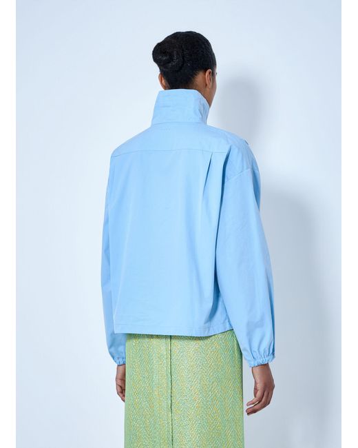 Marni Blue High-Collar Buttoned Pullover