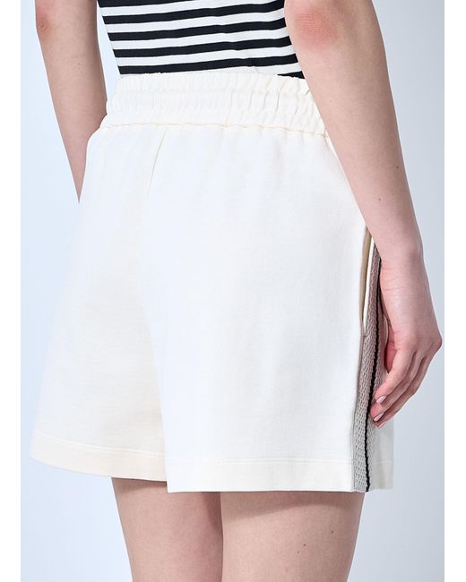 Moncler White Logo Patch Track Shorts