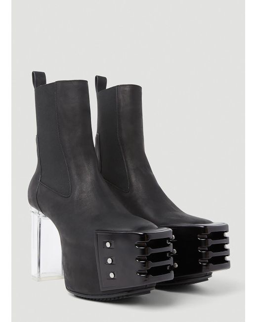 Rick Owens Clear Heel Boots in Black for Men Lyst