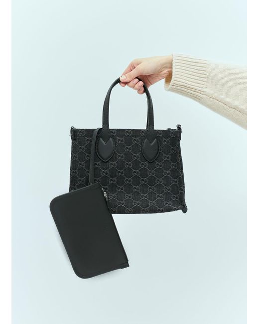 Gucci Black Ophidia Gg Medium Tote Bag