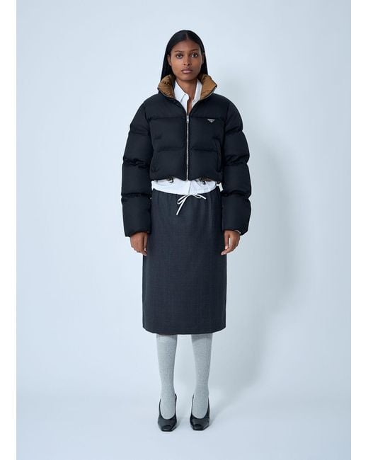 Prada Blue Short Re-Nylon Down Jacket