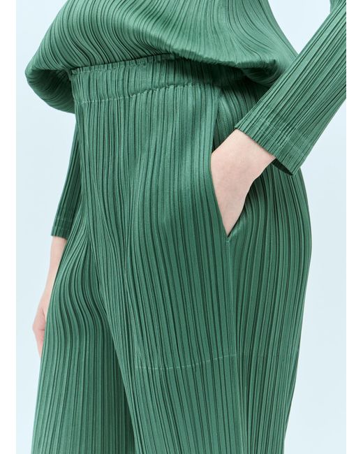 Pleats Please Issey Miyake Green Monthly Colors: December Pants