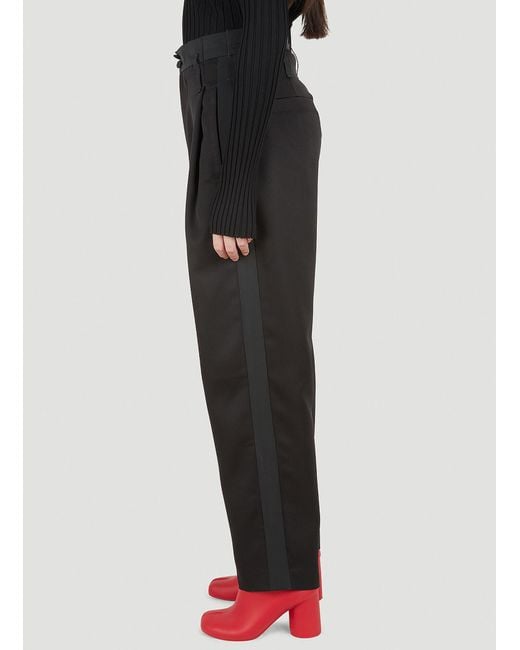 MERYLL ROGGE Black Pleated Tuxedo Pants