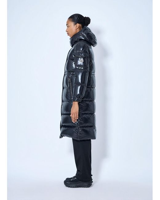Moncler Blue Cavettaz Hooded Long Down Jacket