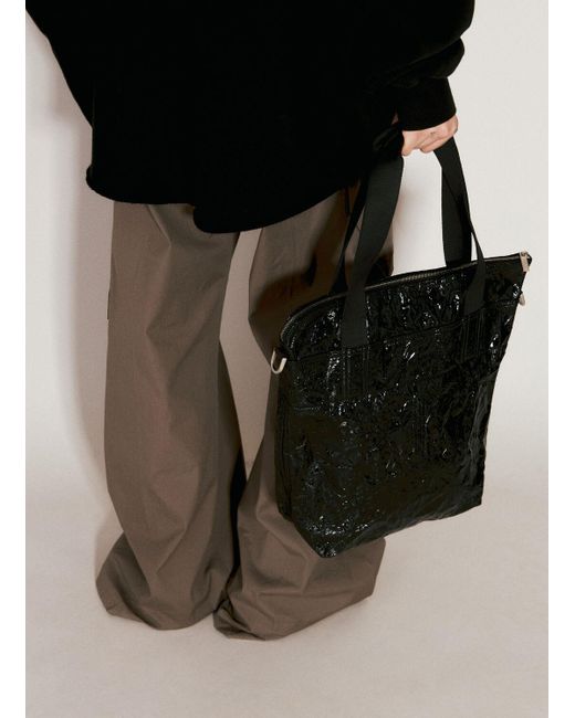 Rick Owens Black Crinkled Tote Bag for men