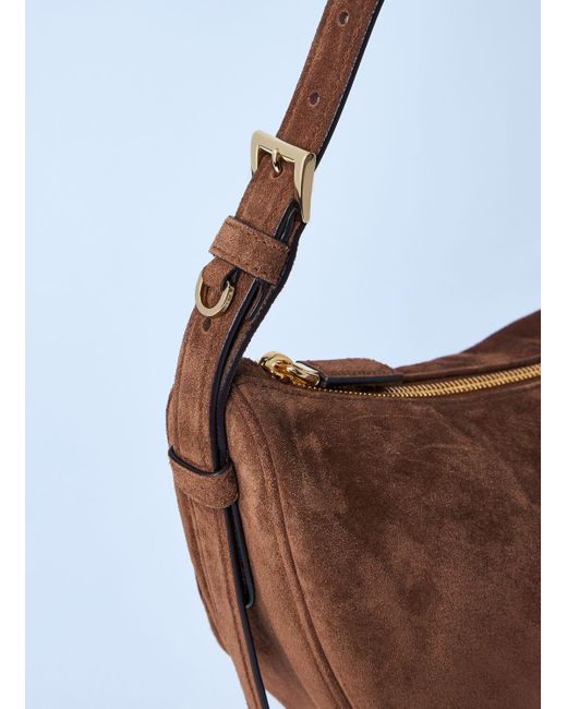 Prada White Small Suede Shoulder Bag