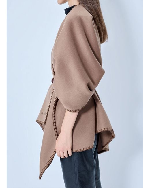 Max Mara Blue Belted Wool Wrap