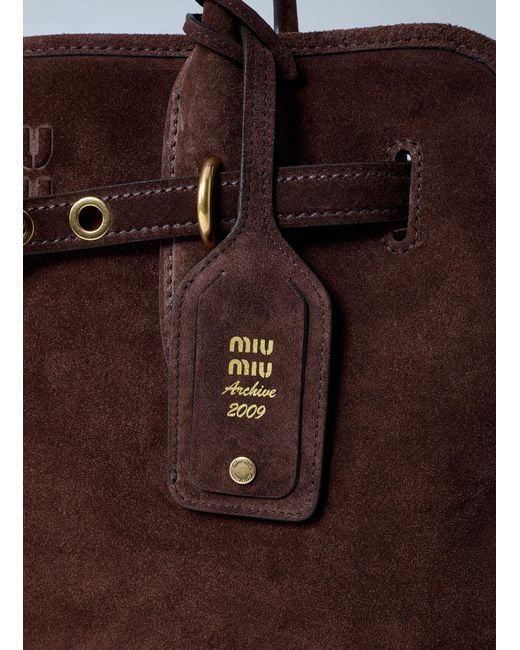 Miu Miu Brown Aventure Suede Handbag