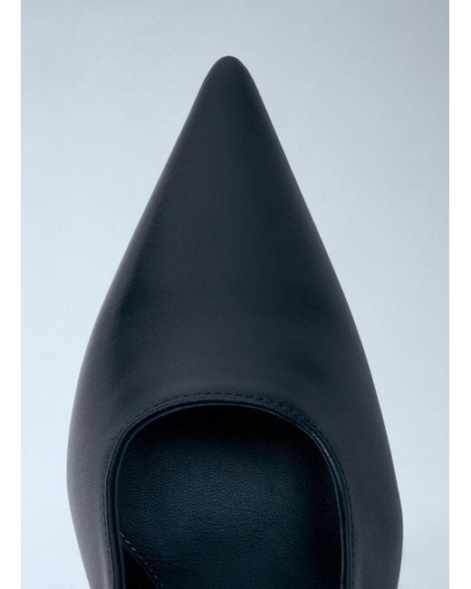 Totême  Blue Classic Leather Slingback Heels