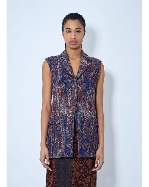 Dries Van Noten Blue Textured Waistcoat