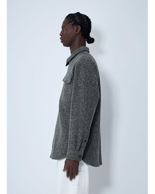 Dries Van Noten Gray Herringbone Zip Jacket for men