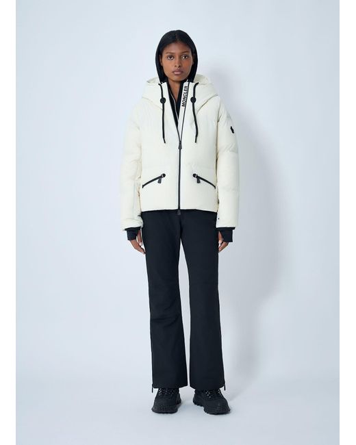 Moncler White Allesaz Hooded Short Down Jacket