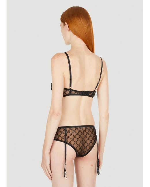 Gucci Gg Tulle Lingerie Set in Natural | Lyst