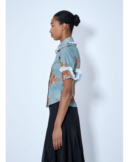 Vivienne Westwood Blue Toulouse Frill Shirt