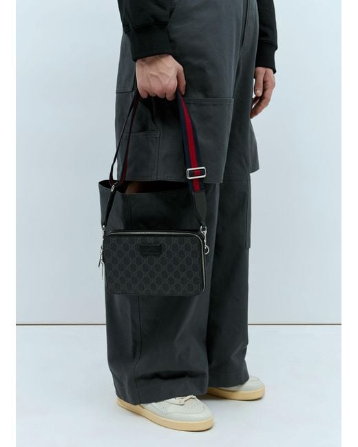 Gucci Black Gg Crossbody Bag for men