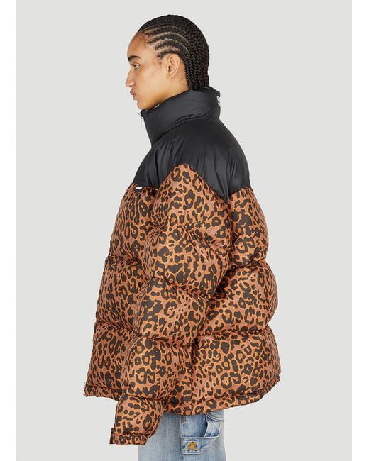 Vetements Brown Leopard Print Puffer Jacket