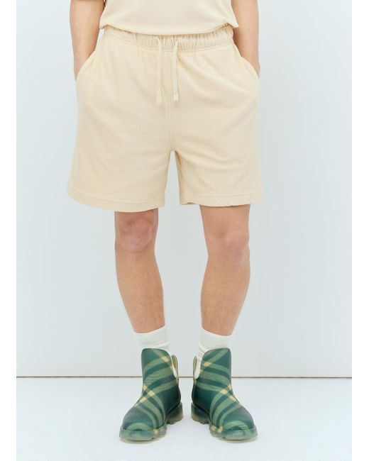 Burberry Green Cotton Towelling Shorts for men