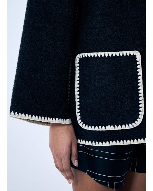 Totême  Blue Embroidered Scarf Jacket