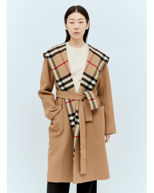 Burberry Natural Wool Wrap Coat