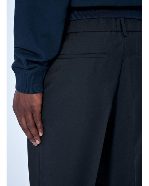 Jil Sander Blue Tapered Cropped-Leg Trousers for men