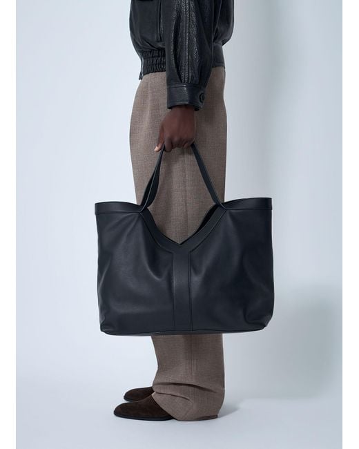 Saint Laurent Blue Large Y-Shaped Leather Tote Bag for men