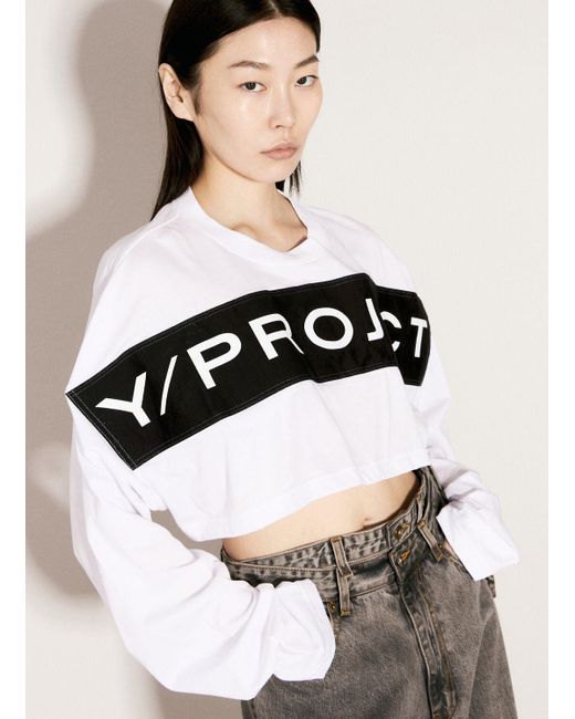Y. Project Natural Scrunched Logo Print T-shirt