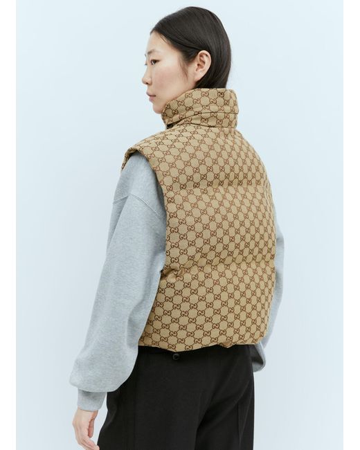 Gucci Natural Gg Canvas Padded Gilet