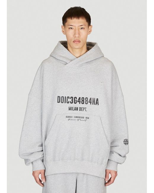 Dolce & Gabbana White Logo Print Hooded Sweatshirt for men
