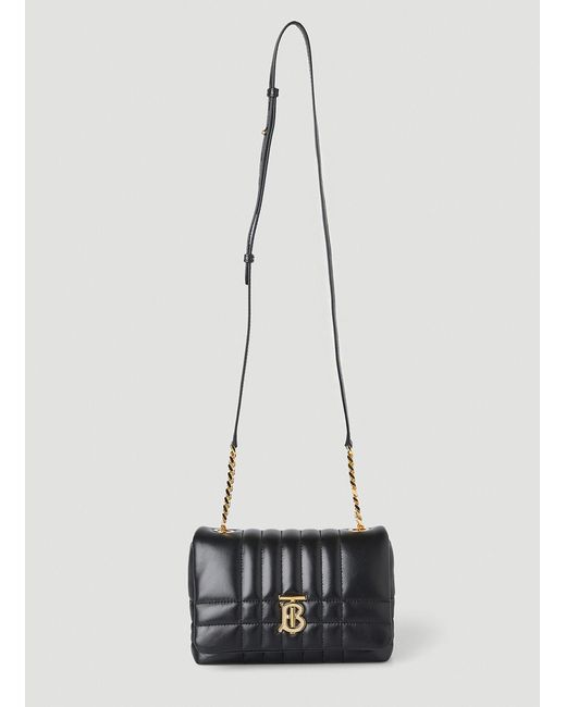 Burberry Leather Lola Mini Satchel Shoulder Bag in Black | Lyst