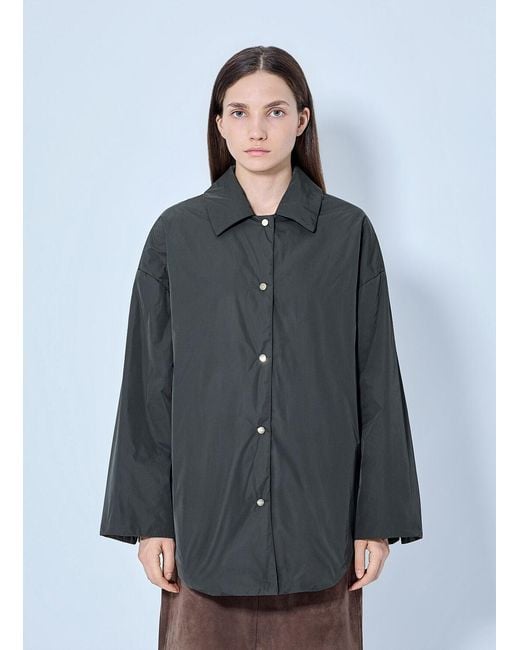 Max Mara Gray Oversized Button-down Jacket