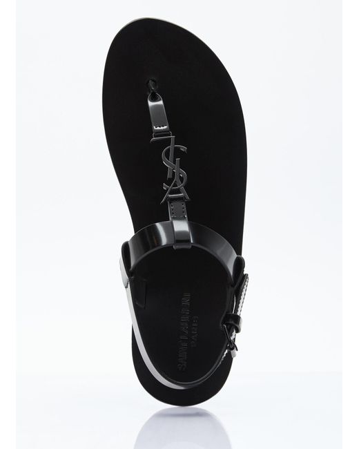 Saint Laurent Black Cassandre Sandals for men
